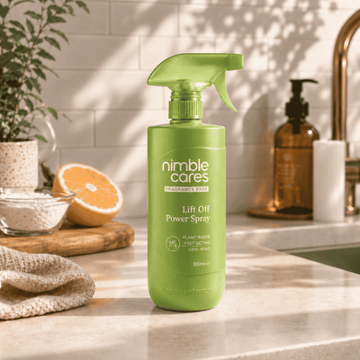 Lift Off Power Spray Plant-Based. No Scrubbing. Bleach-Free.