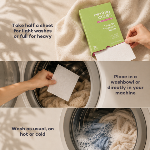 Laundry Detergent Sheets: Plant-Based. Derma Tested. Skincare Grade