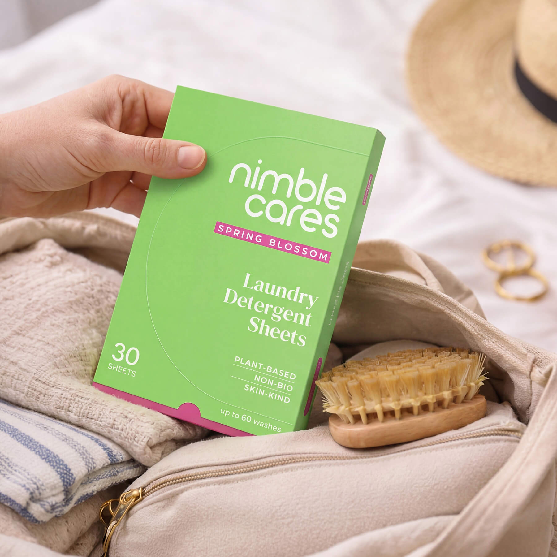 Laundry Detergent Sheets Plant Based. Non Bio. Skin Kind.