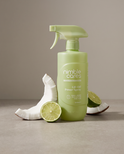Lift Off Power Spray Plant-Based. No Scrubbing. Bleach-Free.