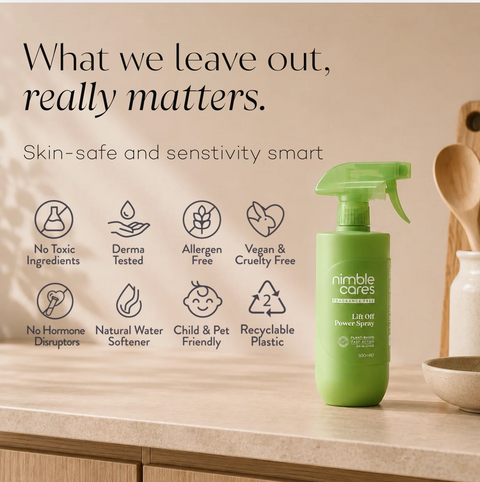 Lift Off Power Spray Plant-Based. No Scrubbing. Bleach-Free.