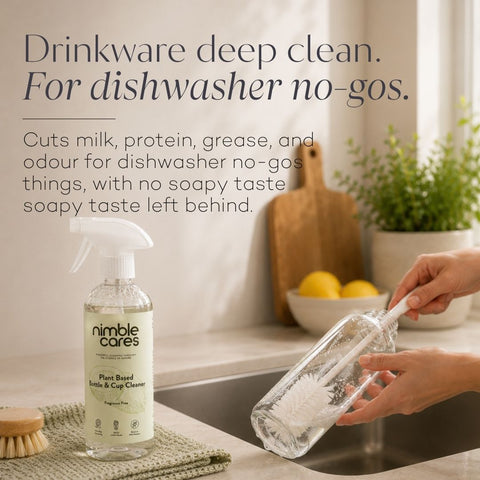 Bottle & Cup Cleaner: Plant-Based. No Scrubbing. Bleach-Free.